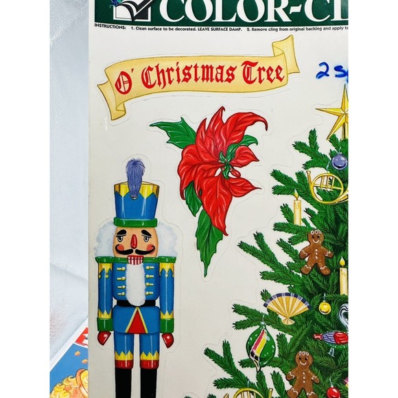 VTG Color-Clings Christmas Winter Holiday Static Cling Window Decorations 1996 - Picture 13 of 16